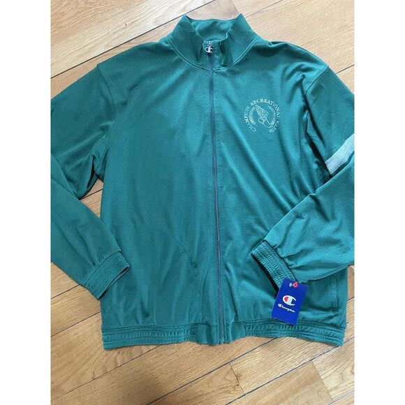 Champion Jacket Mens Medium Game Day Attack Logo Mesh Full Zip Track Kelly Green - Picture 4 of 6